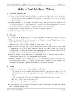 Guide to Good Lab Report Writing