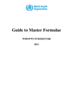 Guide to Master Formulae