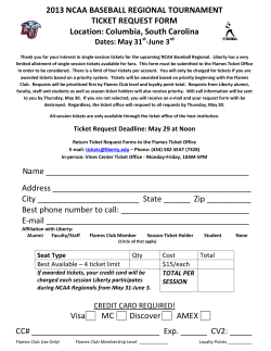 2013 NCAA Regional Ticket Request Form