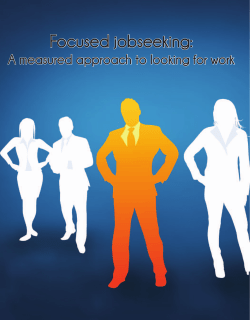 Focused jobseeking: A measured approach to looking for work