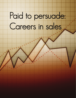 Paid to persuade: Careers in sales
