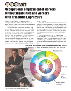 Occupational employment of workers without disabilities and workers with disabilities, April 2009