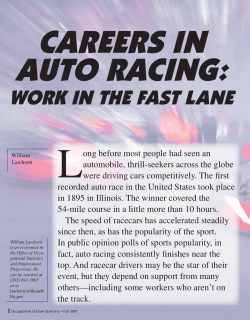 Careers in auto racing: Work in the fast lane
