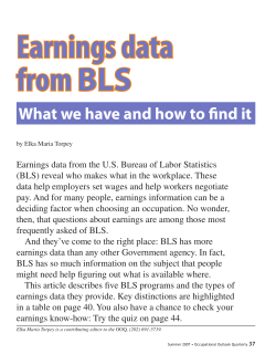 Earnings data from BLS: What we have and how to find it