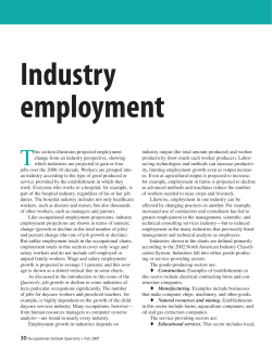 Charting the projections: 2006-16, Industry employment