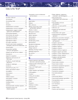 The 2004-14 job outlook in brief, Index to the Brief