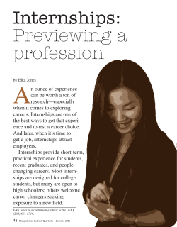 Internships: Previewing a profession