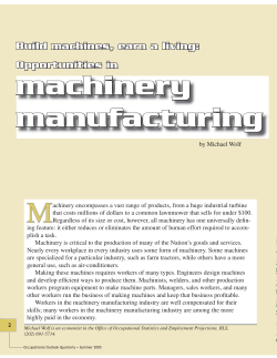 Build machines, earn a living: Opportunities in machinery manufacturing