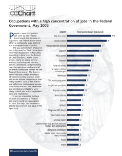 Occupations with a high concentration of jobs in the Federal Government, May 2003