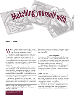 Matching yourself with the world of work: 2004