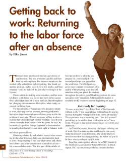 Getting back to work: Returning to the labor force after an absence