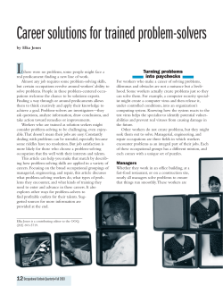 Career solutions for trained problem-solvers