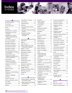 The 2000-10 job outlook in brief, Index to the Brief