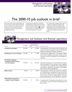The 2000-10 job outlook in brief, Table: Outlook by occupation