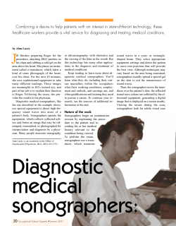 Diagnostic medical sonographers: Seeing with sound
