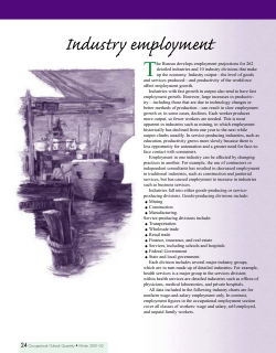 Charting the projections, 2000-10, Industry employment
