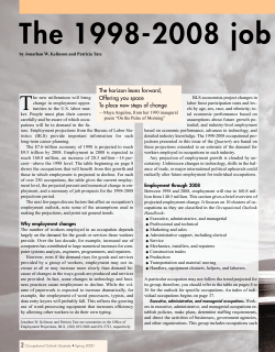 The 1998-2008 job outlook in brief