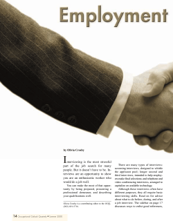 Employment interviewing: Seizing the opportunity and the job