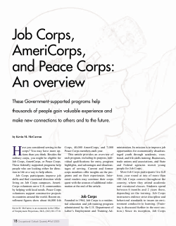 Job Corps, AmeriCorps, and Peace Corps: An overview