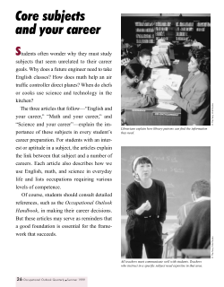 Core subjects and your career
