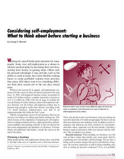 Considering self-employment: What to think about before starting a business