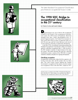 The 1998 SOC: Bridge to occupational classification in the 21st century