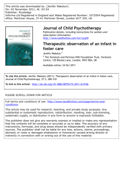 Jennifer Wakelyn: Therapeutic observation of an infant in foster care [PDF 491.09KB]
