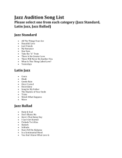 Jazz Audition Song List