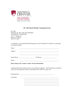 Board Member Nomination Form