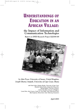 Dr John Pryor: Understandings of Education in an African Village [PDF 1.99MB]