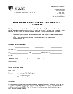 GSSW Teach for America Partnership Application (DOC)