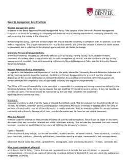 Best Practices Records Guide