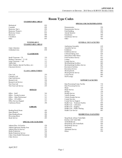 Appendix B - Room Type Codes