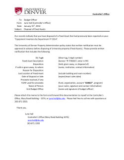 Fixed Asset Disposal Form