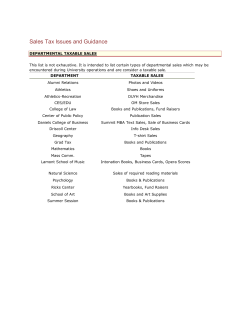 DU Sales Tax Issues and Guidance