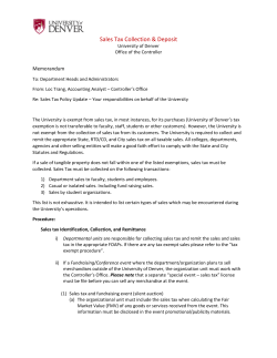 DU Sales Tax Collection and Deposit