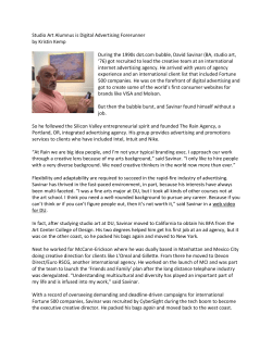 David Savinar &mdash;&nbsp;January 2016