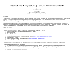 2016 OHRP International Research Standards