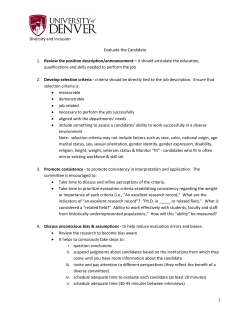 Candidate Evaluation
