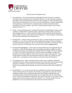 Common Sources of Cognitive Errors