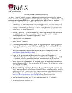 Search Committee Role and Responsibilities