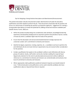 Tips for Developing Selection Criteria