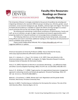 Readings for Diverse Faculty Hiring