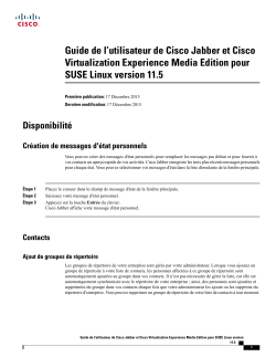 Guide de l&rsquo;utilisateur de Cisco Jabber et Cisco Virtualization Experience Media Edition pour SUSE Linux version 11.5
