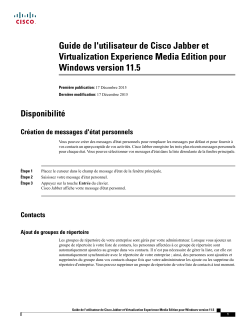 Guide de l utilisateur de Cisco Jabber et Virtualization Experience Media Edition pour Windows version 11.5