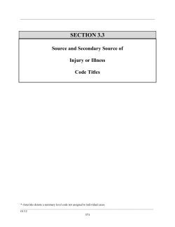 3.3 Source and Secondary Source of Injury or Illness