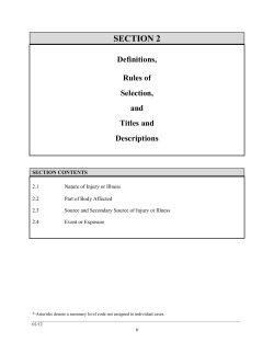 2. Definitions, Rules of Selection, and Titles and Descriptions