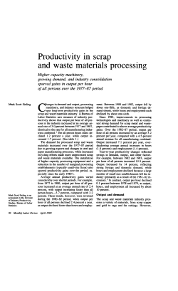 Productivity Trends in Scrap and Waste Processing. April 1990.