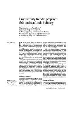 Productivity Trends: Prepared Fish and Seafoods Industry. October 1992.