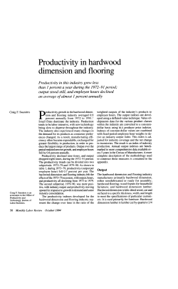 Productivity in Hardwood Dimension and Flooring. October 1994.